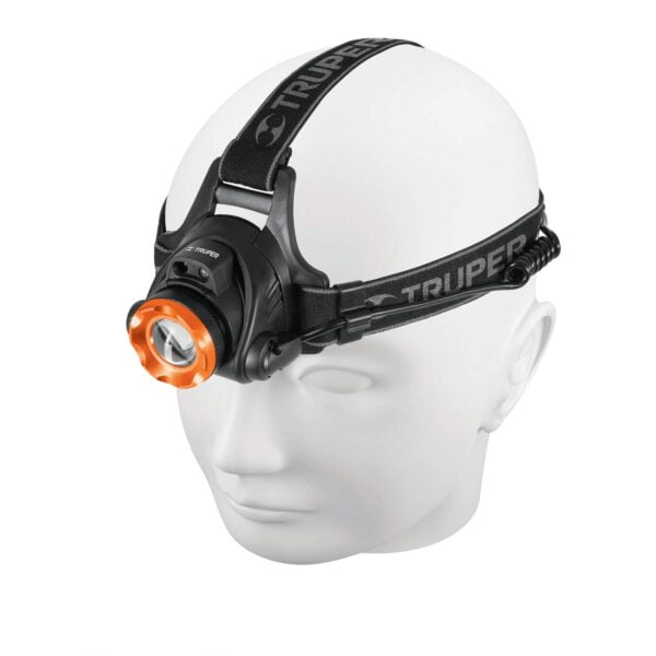 Linterna de minero 1 LED 300 lm recargable, Truper, LI-CA-300R.