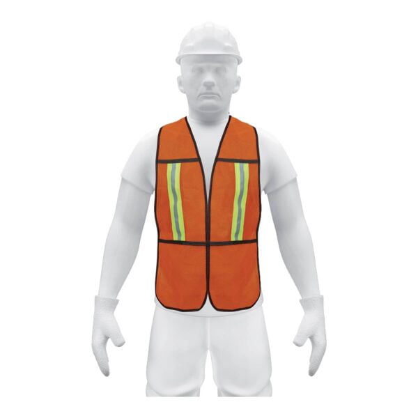 Chaleco de seguridad con cintas reflejantes, naranja, Pretul, CHS-200N.