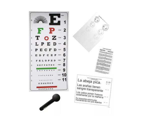 Postér Paquete Kit Cartillas Examen Vista Completo Snellen.