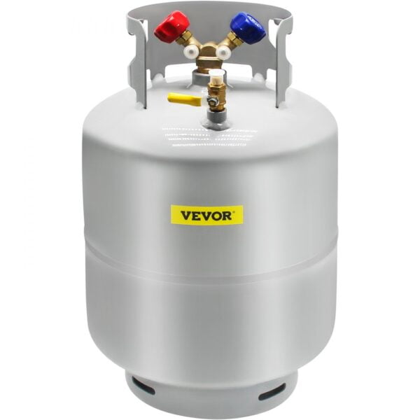 Cilindro para recuperar refrigerante de 50lbs. Marca Vevor, Modelo VV-LMHSG-50.
