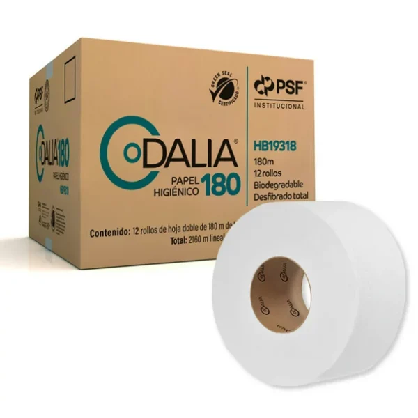 Caja De Papel Higiénico  Dalia 180 Mts Rollo,  12 rollos por caja