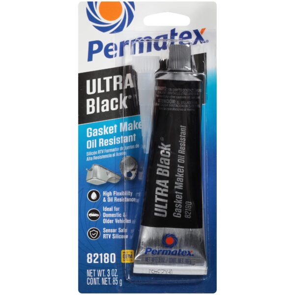 Pegamento sellador de juntas color negro, tubo de 3.35oz. Marca Permatex, Modelo 82180.