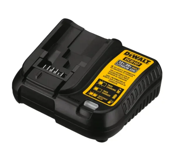 Cargador de baterías. Marca Dewalt, Modelo DCB107.