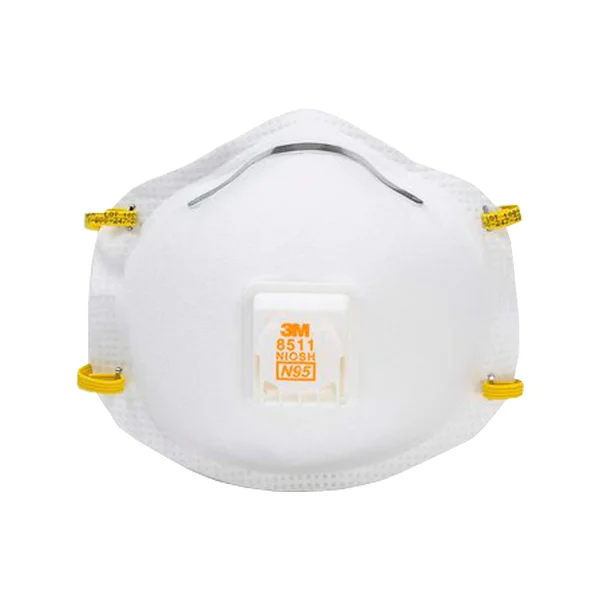 Respirador desechable para polvos y partículas sin aceite, N95. Marca 3M, Modelo 8511.