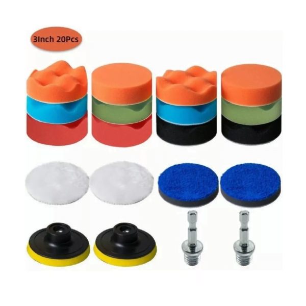 20 Pcs Kit Para Pulir Auto 3 pulgadas.
