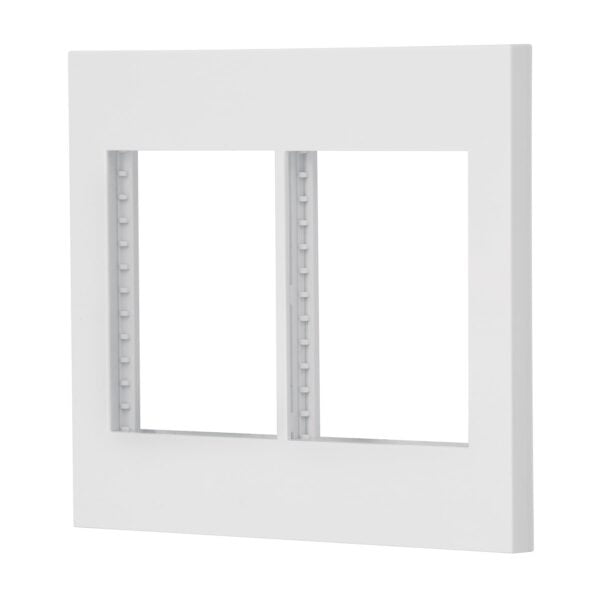 Placa 2 ventanas, 6 módulos, línea Española, color blanco, PP6M-EB.