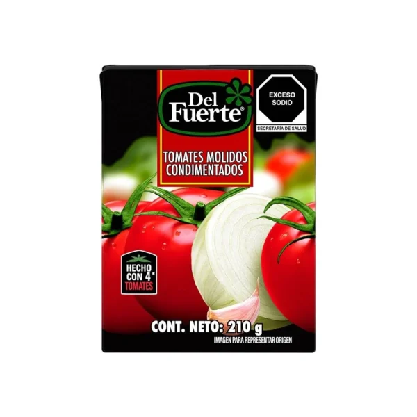 Puré de tomate condimentado de 210g c/u. Marca Del Fuerte.