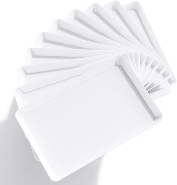 Paquete de 10 charolas de servicio de plástico para fiestas para servir platos, 36.7 x 24 cm. Marca Lifewit.
