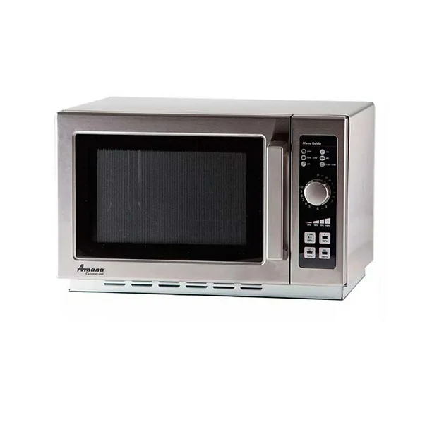 Horno de microondas de acero inoxidable, 1.2 pies cúbicos. Marca Amana, Modelo RCS10DSE.