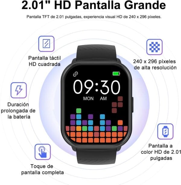 Smartwatch 2.01", pantalla grande, reloj inteligente, llamada, bluetooth, impermeable IPX67. Marca EASYTAO. - Image 3