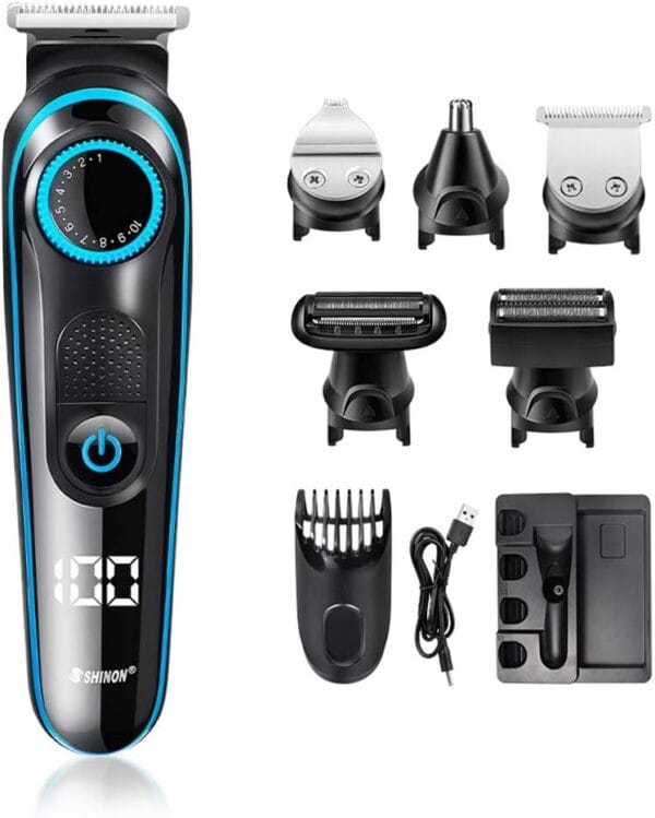 Afeitadora eléctrica recortadora de barba, para hombre, recargable.
