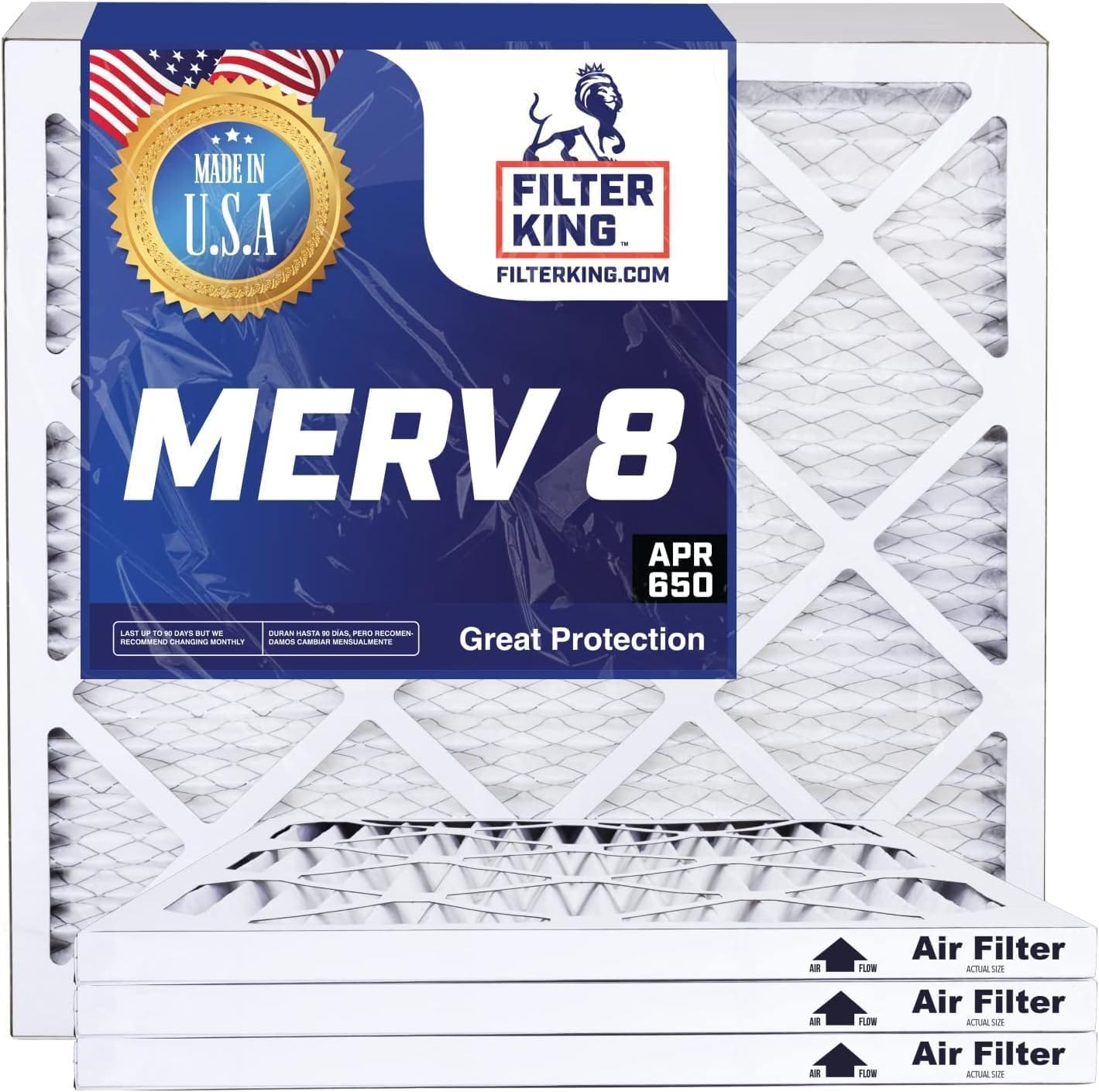 Filtros de Aire Plegados - 20 x 25 x 2", MERV 8. CANT./ CAJA 12.