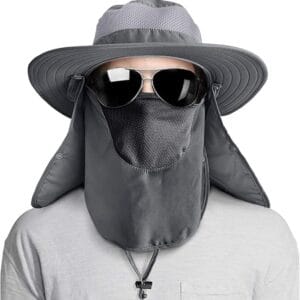 Sombrero de Pesca para Hombres y Mujeres - Sombrero de Ala Ancha con Protección Solar UV Al Aire Libre - UPF 50