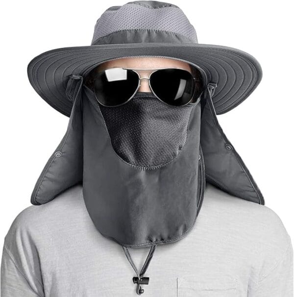 Sombrero de Pesca para Hombres y Mujeres - Sombrero de Ala Ancha con Protección Solar UV Al Aire Libre - UPF 50
