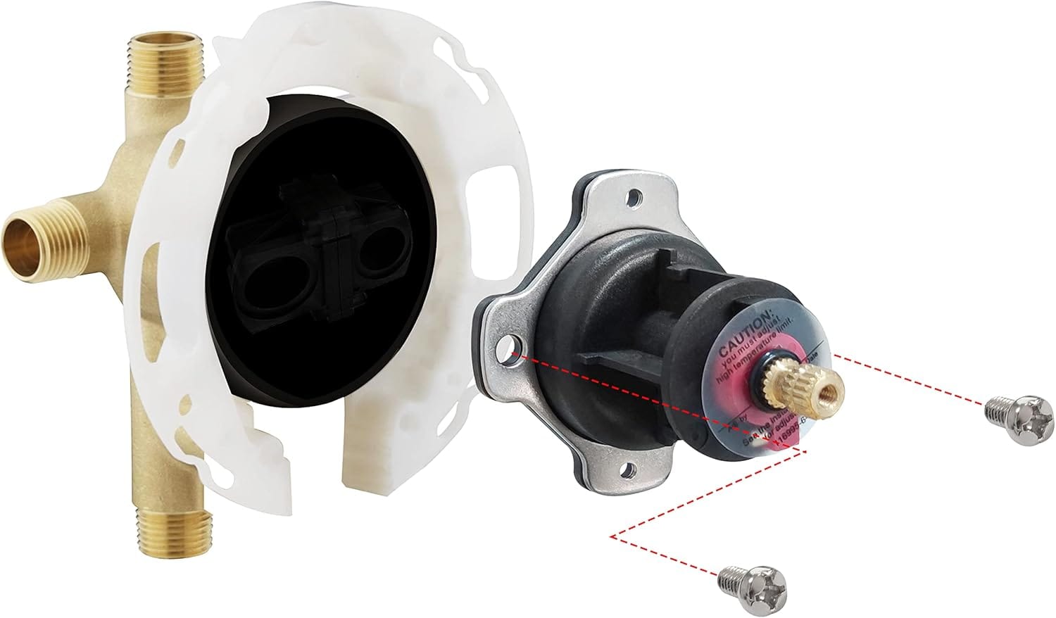 Reemplazo del conjunto de tapa de equilibrio del mezclador para Kohler GP77759, compatible con válvulas de ducha Rite-Temp y válvula de ducha de equilibrio de presión de 1/2 pulgada - Image 2