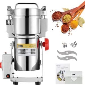 Molinillo de Grano Eléctrico Molino de Cereales 300g de Acero Inoxidable, Molienda Superfina de Alta Velocidad 28000r 110V