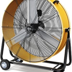 Ventilador industrial de metal resistente de 36 pulg, de piso de 3 velocidades. Marca Simple Deluxe.