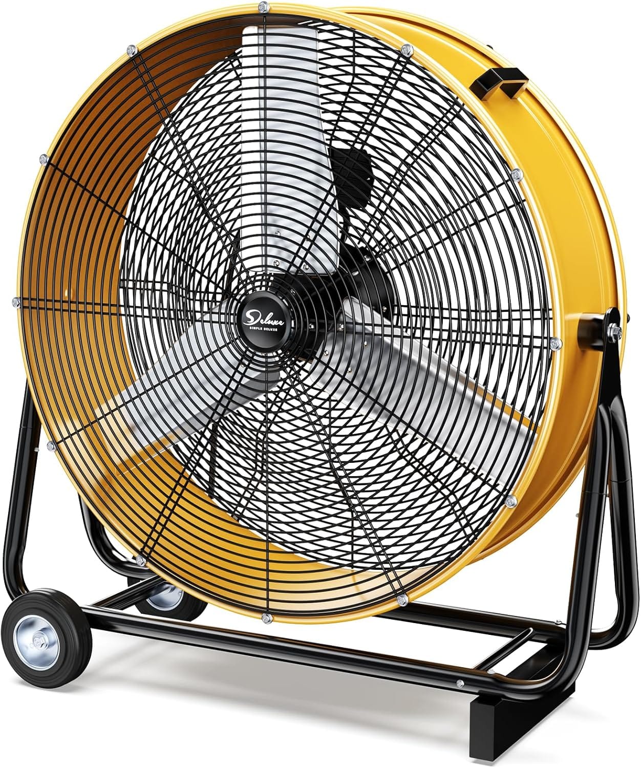 Ventilador industrial de metal resistente de 36 pulg, de piso de 3 velocidades. Marca Simple Deluxe.