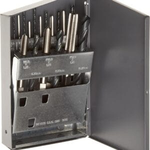 Black-Oxide High-Speed Steel Tap&Drill Bit Set, 18 Pieces