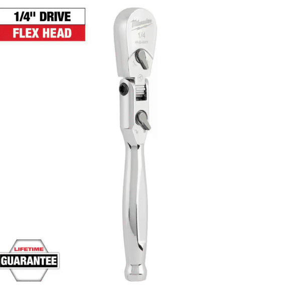 Milwaukee Cabeza de trinquete flexible Enc. 1/4"Milwaukee Cabeza de trinquete flexible Enc. 1/4"