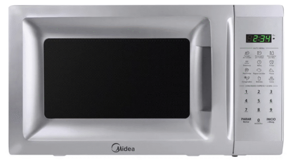 Midea Horno de Microondas MMDP07S2CB, 0.7 Pies Cúbicos, 1050W, 20 Litros, Plata.
