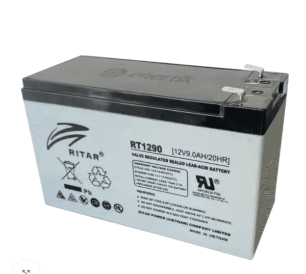 Batería recargable de 12v a 9ah. Marca Mastersafe, Modelo MS1290.