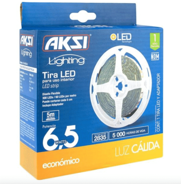Tira Led 5 M Adhesiva Flexible Luz Calida / Día Blanca 18 W