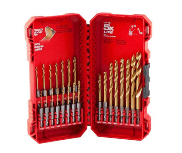 Juego de 23 brocas de titanio shockwave. Marca Milwaukee, Modelo 48-89-4631.