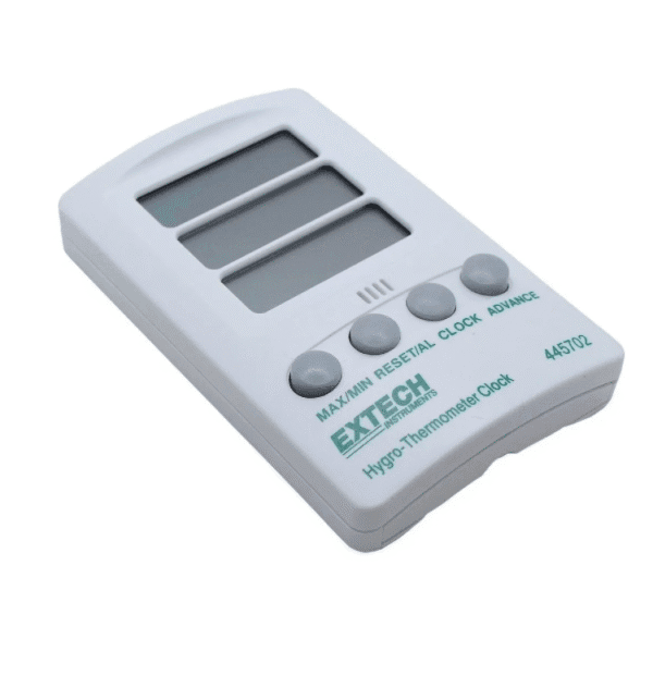 Thermohigrometro de montaje en pared con reloj, alarma. Humedad: 10 a 85 %, Temperatura: 10 a 60 °C. Marca Extech, Modelo 445702 - Image 2