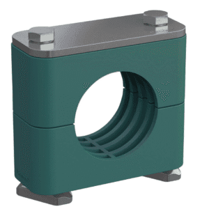 Conjunto de abrazaderas serie estándar tamaño 3 Ø20mm polipropileno W3 tuerca hexagonal. Marca Stauff.