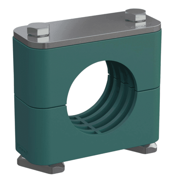Conjunto de abrazaderas serie estándar tamaño 3 Ø20mm polipropileno W3 tuerca hexagonal. Marca Stauff.