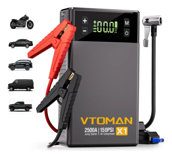 Arrancador De Batería Vtoman X1 Portátil Compresor Inflador