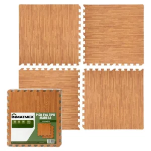 Piso Eva Tipo Madera Fácil De Instalar Durable 8 Pz Inmatmex