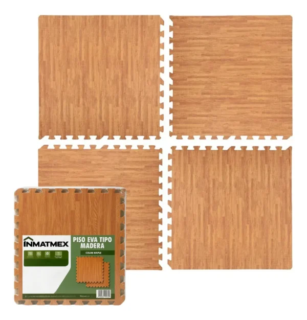 Piso Eva Tipo Madera Fácil De Instalar Durable 8 Pz Inmatmex