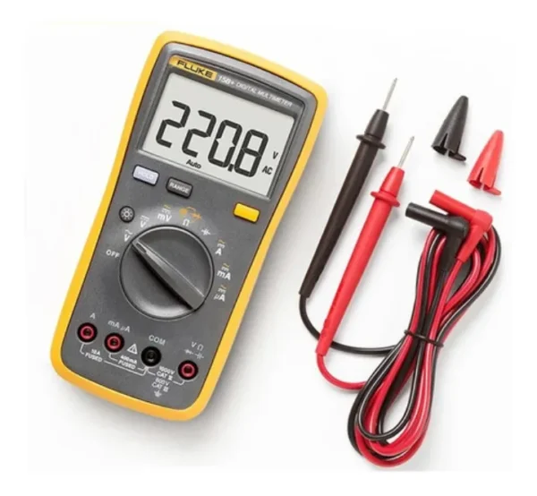 Multímetro digital portátil (4000 cuentas) Marca Fluke, Modelo F15B+.