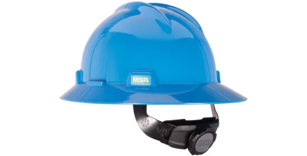 Casco ala ancha, ajuste matraca, color azul. Marca MSA