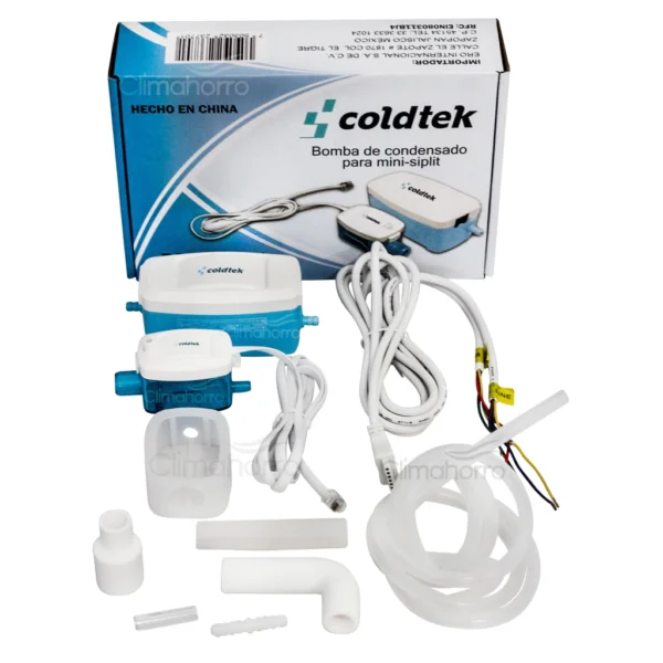 Bomba de condensado drenado para minisplit 110v - 220 V. Marca Coldtek.