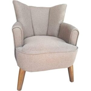 Sillon Individual Abanico Retro Vintage Madera y Tela 100% Artesanal 67x70x88 (Silver)