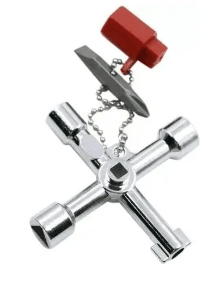 Llave multifuncional para tablero eléctrico rittal, triangulo, cuadrado.