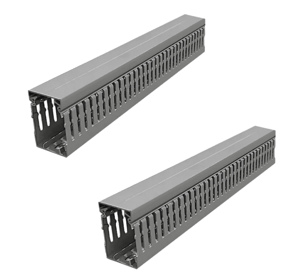 Canaleta gris, ranurada, 40 x 60 mm, largo 2 mts. Marca Dexson.