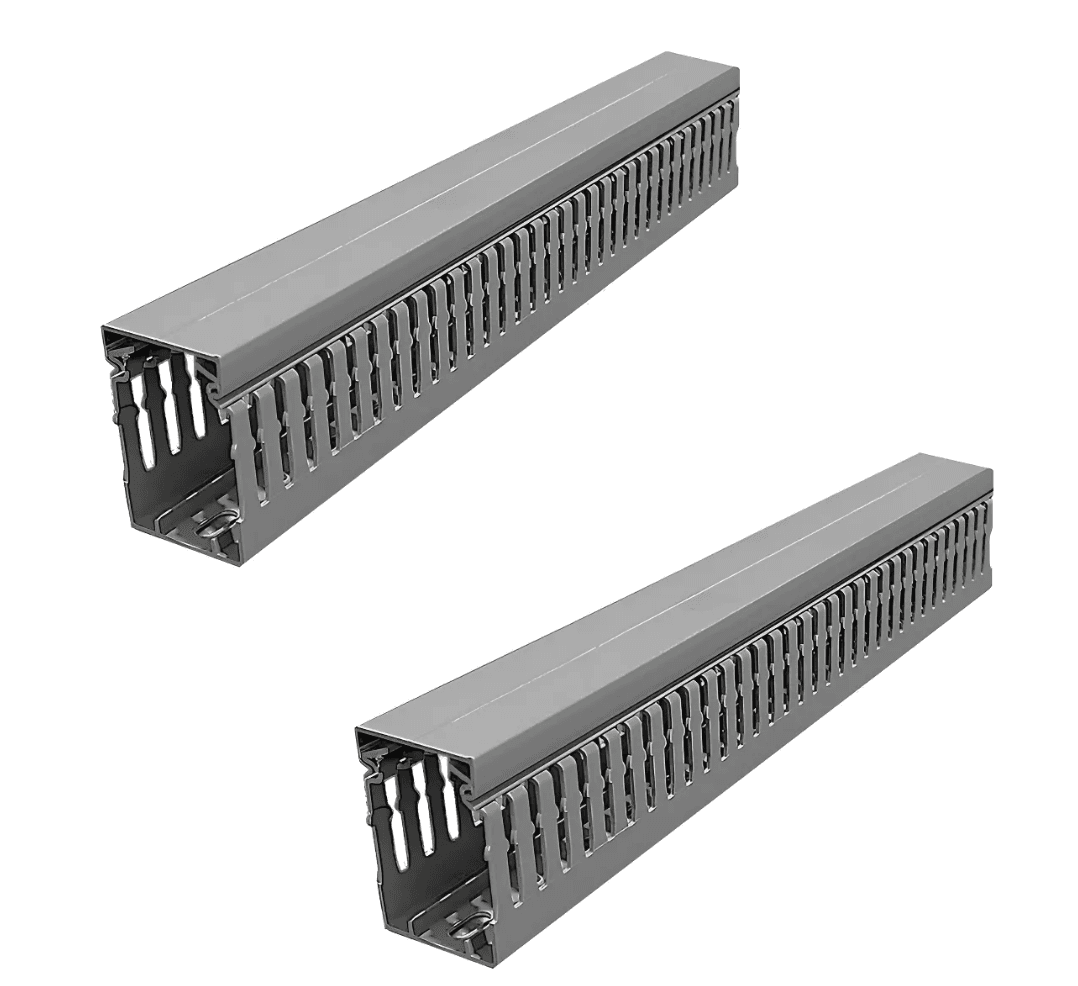 Canaleta gris, ranurada, 40 x 60 mm, largo 2 mts. Marca Dexson.