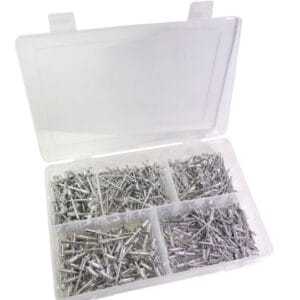 Surtido de remaches ciegos de aluminio, 500 pzas.. Marca ATD Tools.