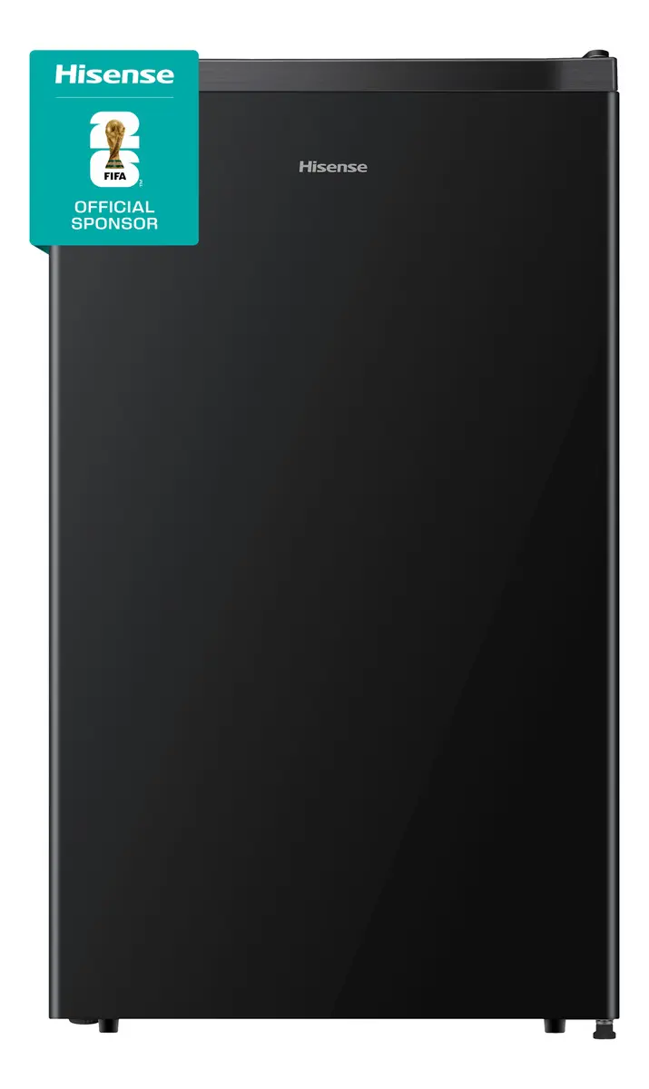 Frigobar RR43D6ABX1 Negro con Estantes de Vidrio y Puerta Reversible Hisense