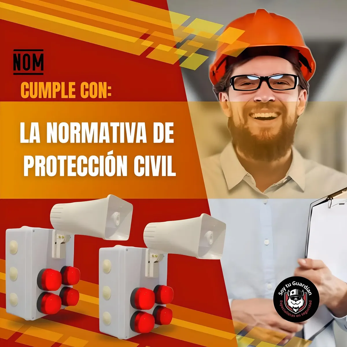 Alarma De Incendio Manual Kit 2pza Completo Protección Civil Rojo - Image 3